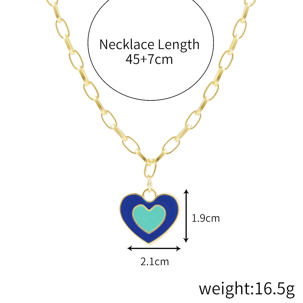 Fashion Heart Shape Alloy Enamel Women's Pendant Necklace