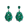 1 Pair Fashion Solid Color Inlay Alloy Rhinestones Glass Drop Earrings