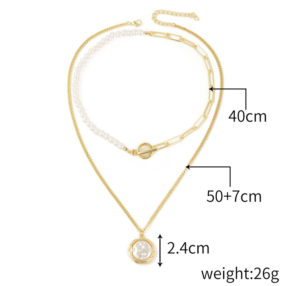 Elegant Geometric Alloy Plating Artificial Pearls Women's Necklace