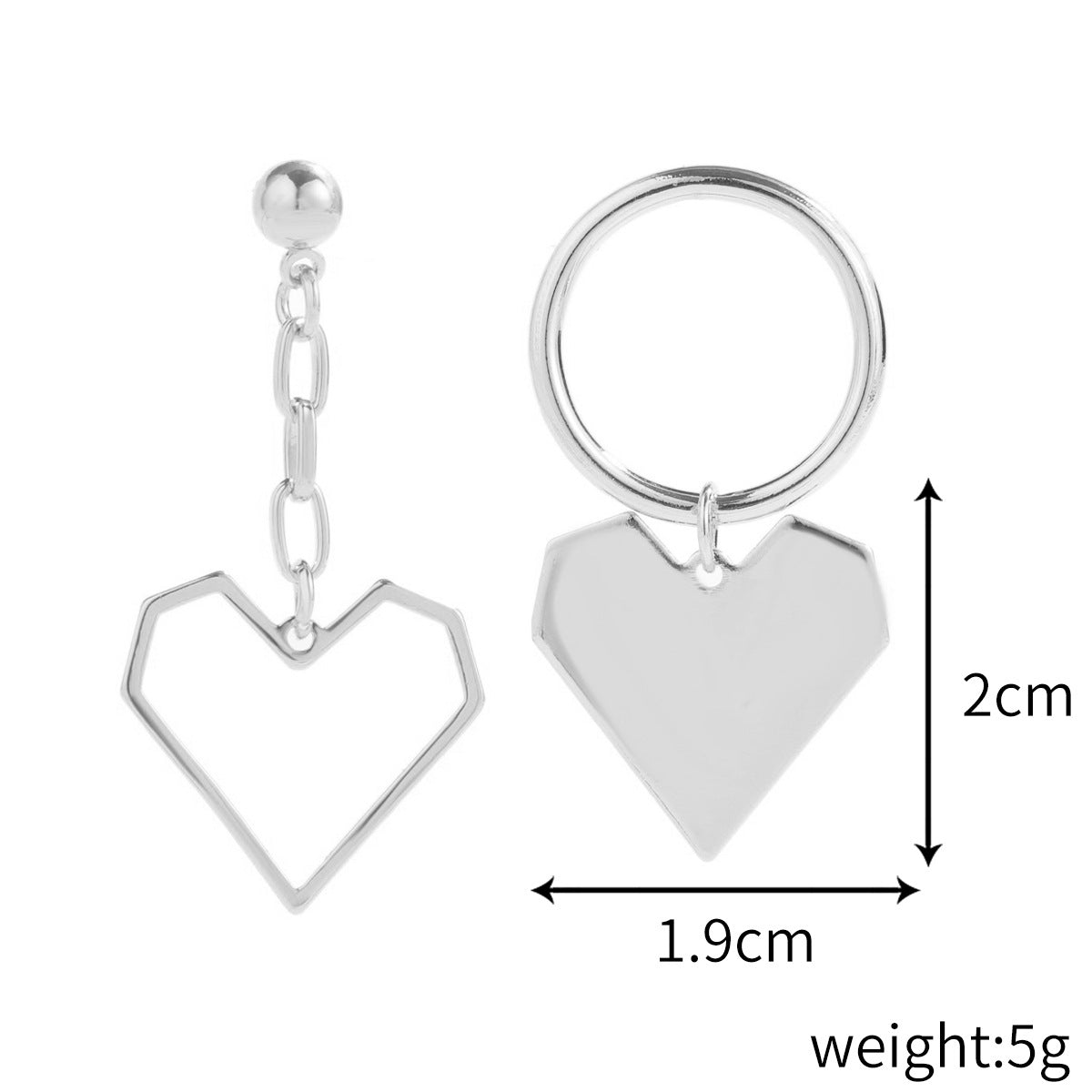 1 Pair Elegant Streetwear Heart Shape Alloy Drop Earrings