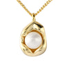 Fashion Irregular Silver Plating Inlay Pearl Pendant Necklace 1 Piece