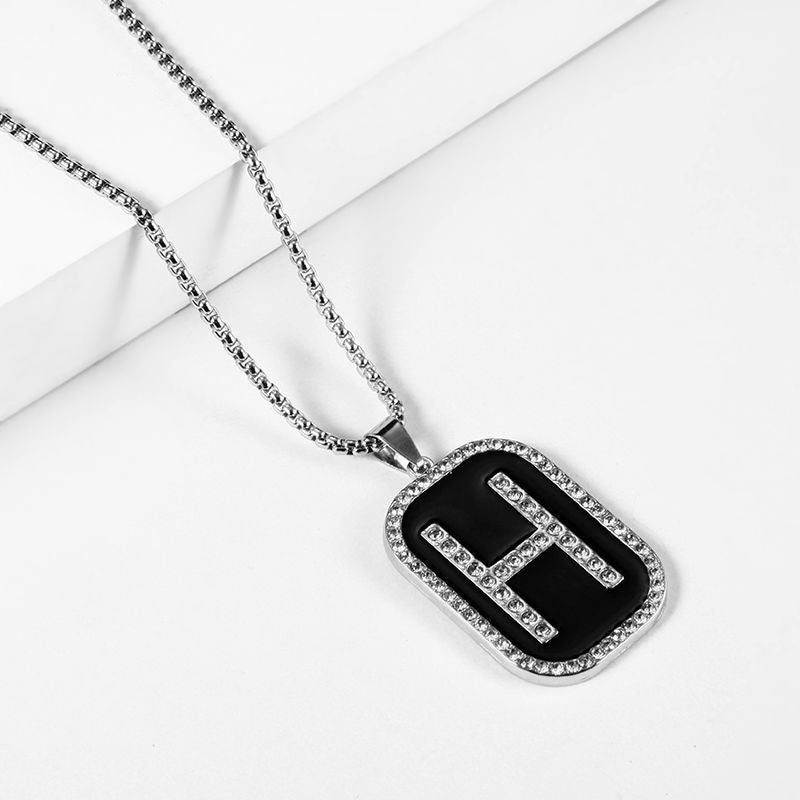 Fashion Animal Round Square Stainless Steel Alloy Inlay Rhinestones Pearl Unisex Pendant Necklace