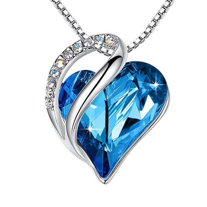 Fashion Heart Shape Alloy Crystal Rhinestone Pendant Necklace 1 Piece