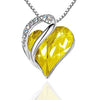 Fashion Heart Shape Artificial Crystal Plating Rhinestones Pendant Necklace 1 Piece