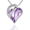 Fashion Heart Shape Artificial Crystal Plating Rhinestones Pendant Necklace 1 Piece