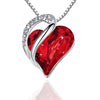 Fashion Heart Shape Artificial Crystal Plating Rhinestones Pendant Necklace 1 Piece