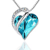 Fashion Heart Shape Artificial Crystal Plating Rhinestones Pendant Necklace 1 Piece