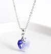 Fashion Heart Shape Austrian Crystal Sterling Silver Pendant Necklace 1 Piece