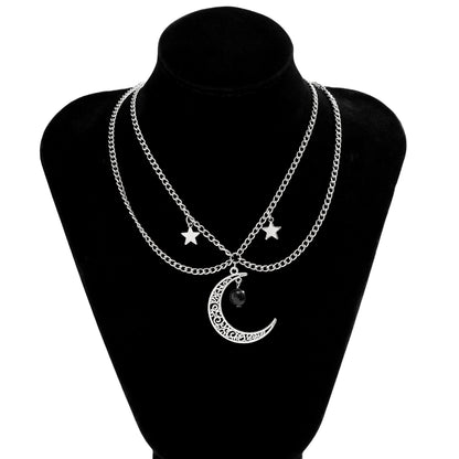 Gothic Star Moon Alloy Plating Acrylic Women's Layered Necklaces