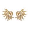 Fashion Floral Alloy Inlay Artificial Rhinestones Ear Studs 1 Pair