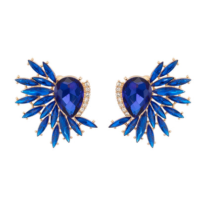 Fashion Floral Alloy Inlay Artificial Rhinestones Ear Studs 1 Pair