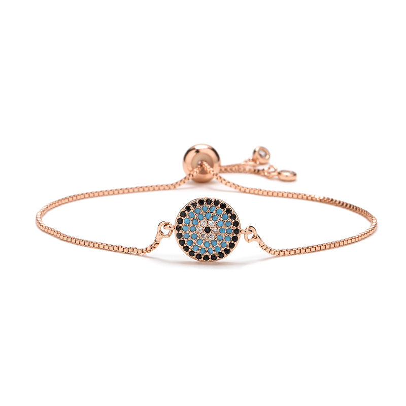 Luxurious Classic Style Commute Eye Copper Zircon Bracelets In Bulk