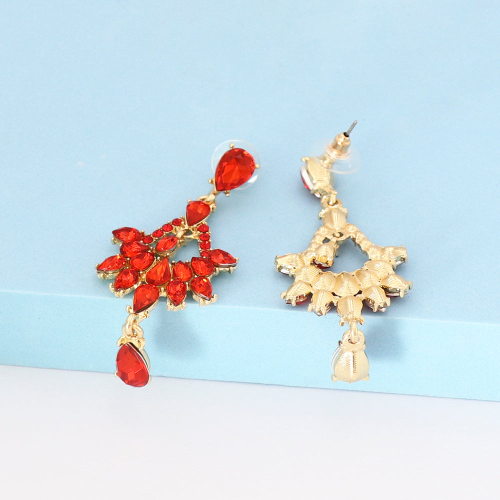 Fashion Water Droplets Alloy Inlay Artificial Rhinestones Drop Earrings 1 Pair