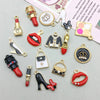 16 Models Per Model 1, 16/Bag 15*16mm 17*19mm 23*18mm Zinc Alloy Lipstick Lips High Heel Pendant