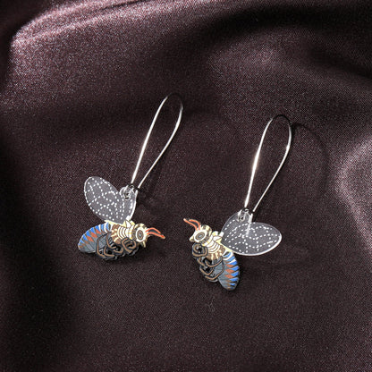 1 Pair Fashion Flamingo Heart Shape Bee Resin Women's Drop Earrings