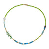 Boho Pearl Necklace Female Summer Agate Green Semi-precious Stone Necklace