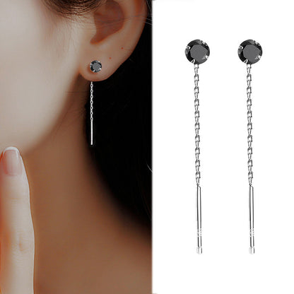 Simple Style Geometric Sterling Silver Plating Zircon Ear Studs 1 Pair