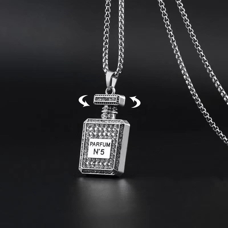 Fashion Animal Round Square Stainless Steel Alloy Inlay Rhinestones Pearl Unisex Pendant Necklace