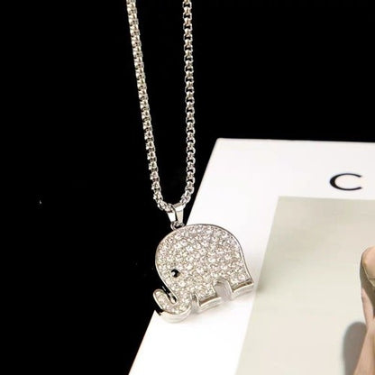 Fashion Animal Round Square Stainless Steel Alloy Inlay Rhinestones Pearl Unisex Pendant Necklace