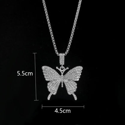 Fashion Animal Round Square Stainless Steel Alloy Inlay Rhinestones Pearl Unisex Pendant Necklace