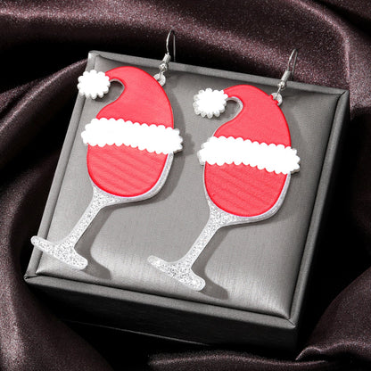 1 Pair Fashion Christmas Tree Santa Claus Snowman Arylic Christmas Women's Drop Earrings