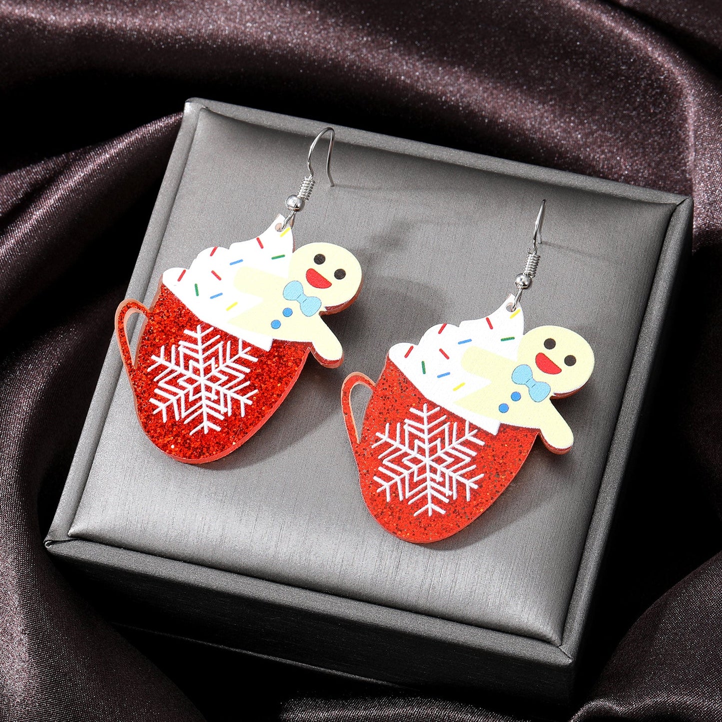 1 Pair Fashion Christmas Tree Santa Claus Snowman Arylic Christmas Women's Drop Earrings