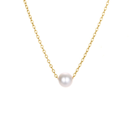 Simple Style Geometric Stainless Steel Plating Artificial Pearls Necklace