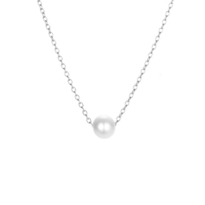 Simple Style Geometric Stainless Steel Plating Artificial Pearls Necklace