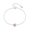 Fashion Heart Shape Sterling Silver Inlay Zircon Bracelets 1 Piece