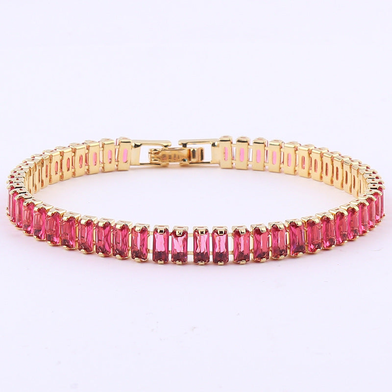 Fashion Geometric Copper Inlay Zircon Bracelets