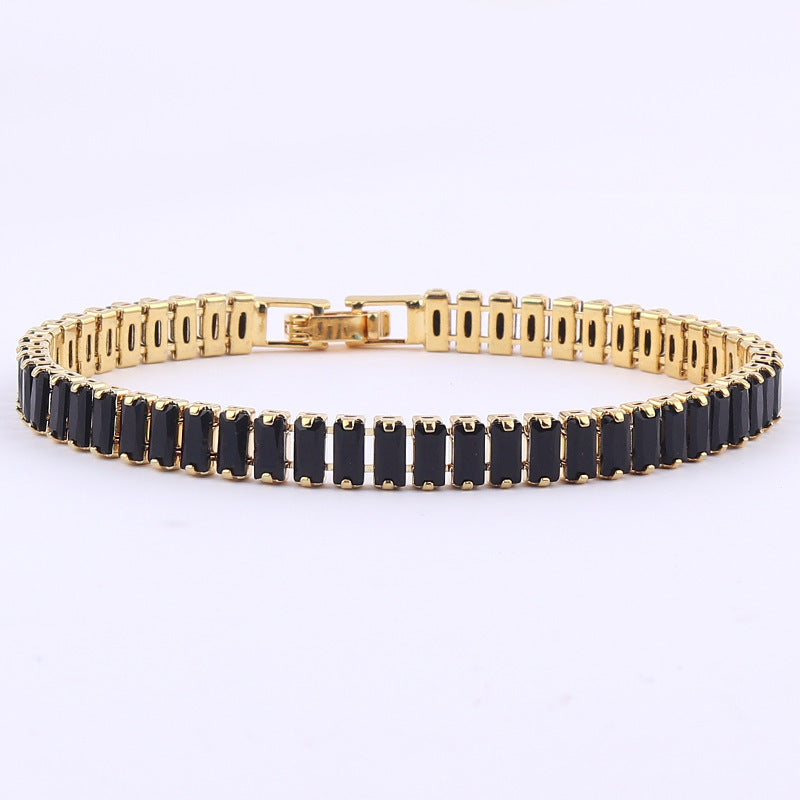 Fashion Geometric Copper Inlay Zircon Bracelets