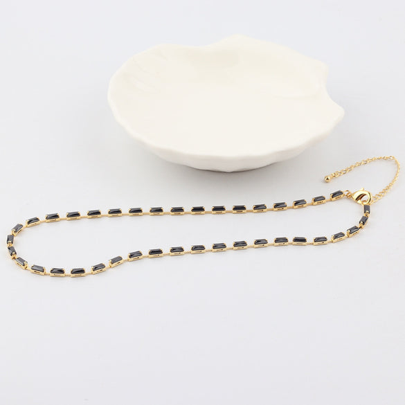 Fashion Geometric Copper Inlay Zircon Necklace 1 Piece