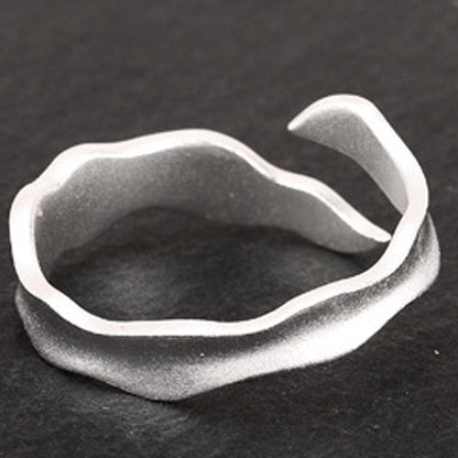 Simple Style Waves Silver Plating Open Ring