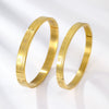 Simple Style Number Stainless Steel Plating Bangle 1 Set