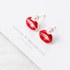 Cartoon Style Clouds Panda Strawberry Alloy Enamel Inlay Artificial Diamond Women's Ear Studs 1 Pair