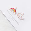 Cartoon Style Clouds Panda Strawberry Alloy Enamel Inlay Artificial Diamond Women's Ear Studs 1 Pair