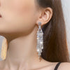 Exaggerated Water Droplets Tassel Rhinestone Inlay Rhinestones Drop Earrings 1 Pair