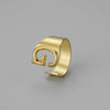 Ins Style Letter Titanium Steel Plating Open Ring