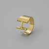 Ins Style Letter Titanium Steel Plating Open Ring