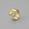 Ins Style Letter Titanium Steel Plating Open Ring