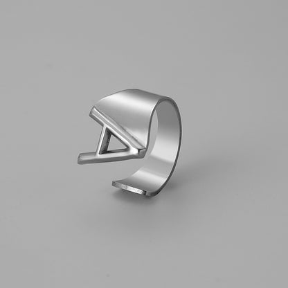 Ins Style Letter Titanium Steel Plating Open Ring