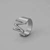 Ins Style Letter Titanium Steel Plating Open Ring