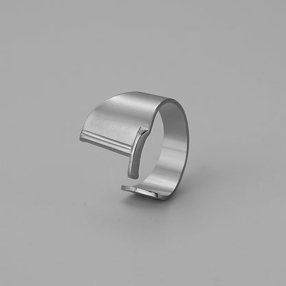 Ins Style Letter Titanium Steel Plating Open Ring