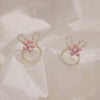 Sweet Rabbit Alloy Inlay Pearl Women's Ear Studs 1 Pair