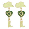 Fashion Alloy Modern Hat Heart-Shaped Cowboy Boots Drip Oil Multi-Layer Earrings