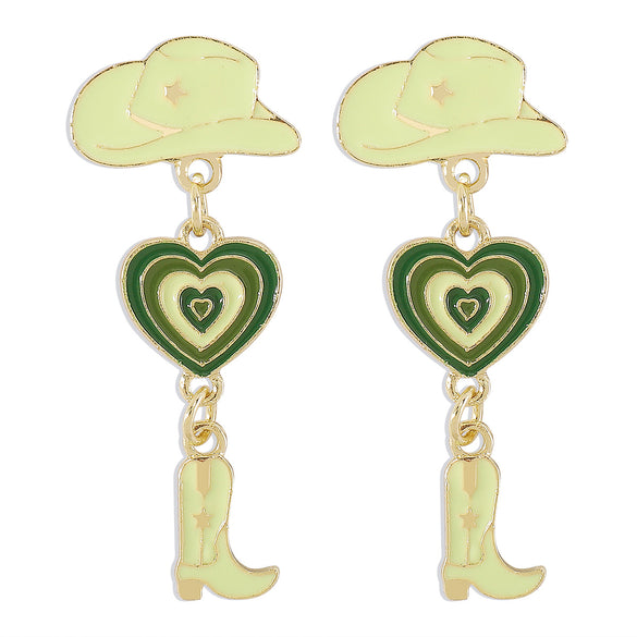 1 Pair Simple Style Heart Shape Alloy Enamel Women's Drop Earrings