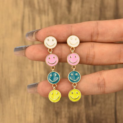 Fashion Smiley Face Alloy Enamel Plating Women's Drop Earrings 1 Pair