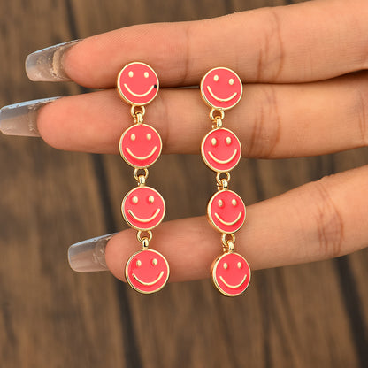 Fashion Smiley Face Alloy Enamel Plating Women's Drop Earrings 1 Pair