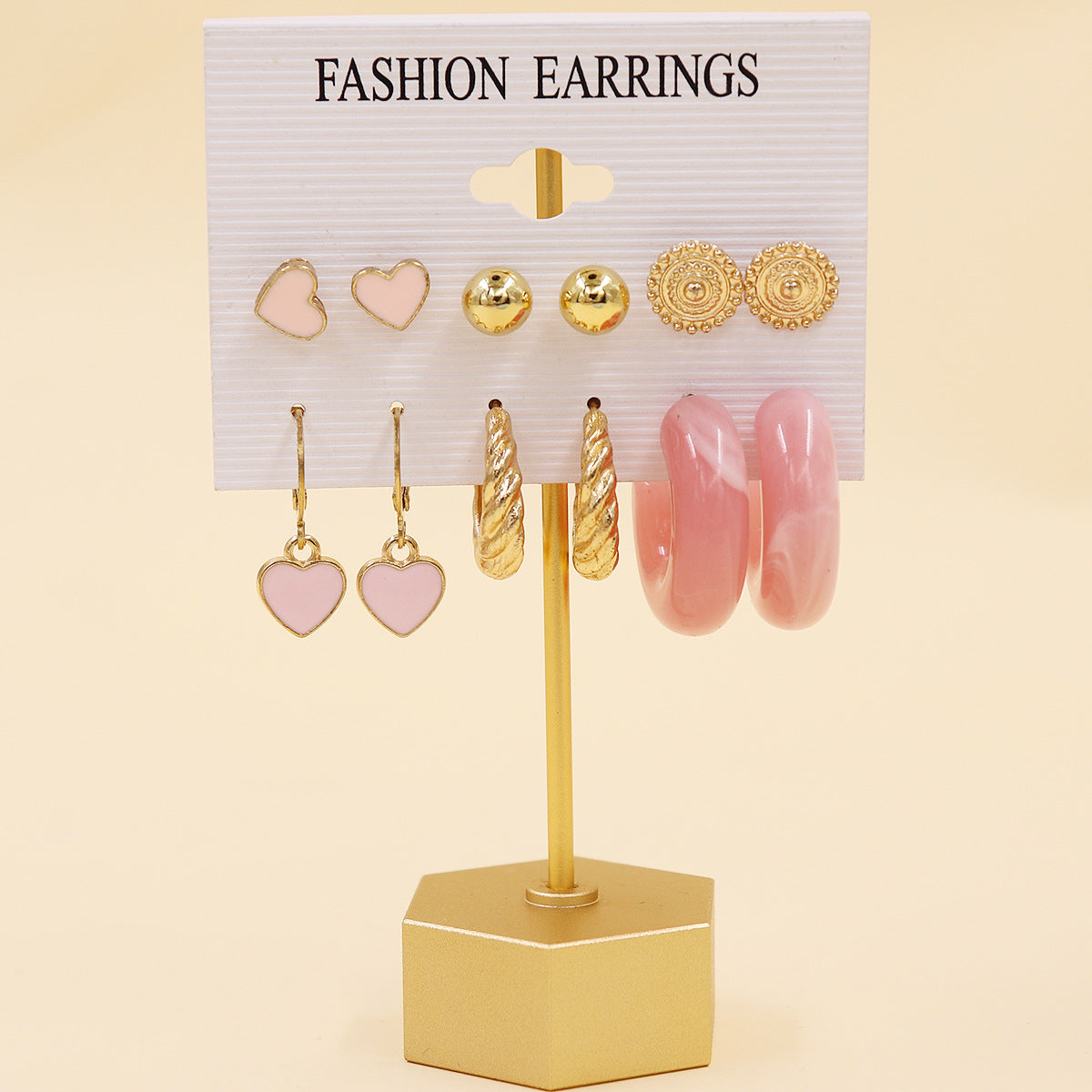 Simple Style Geometric Alloy Resin Inlay Artificial Pearls Rhinestones Women's Hoop Earrings 1 Set