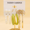 Simple Style Geometric Alloy Resin Inlay Artificial Pearls Rhinestones Women's Hoop Earrings 1 Set